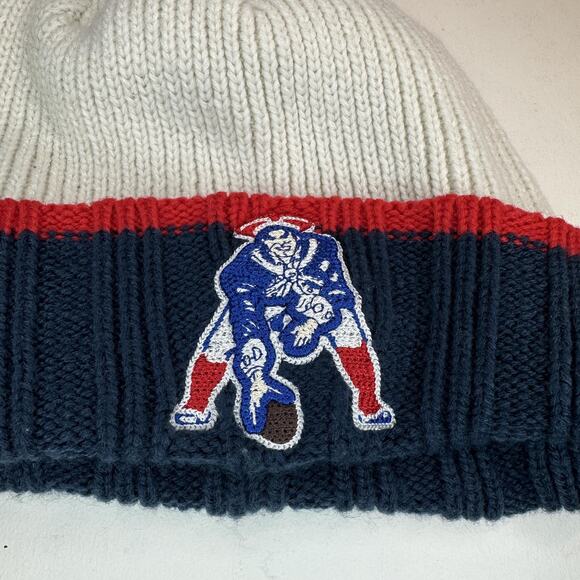 New England Patriots Hat Beanie Mens Navy NFL Football Pom Cuffed New Era - Picture 2 of 7